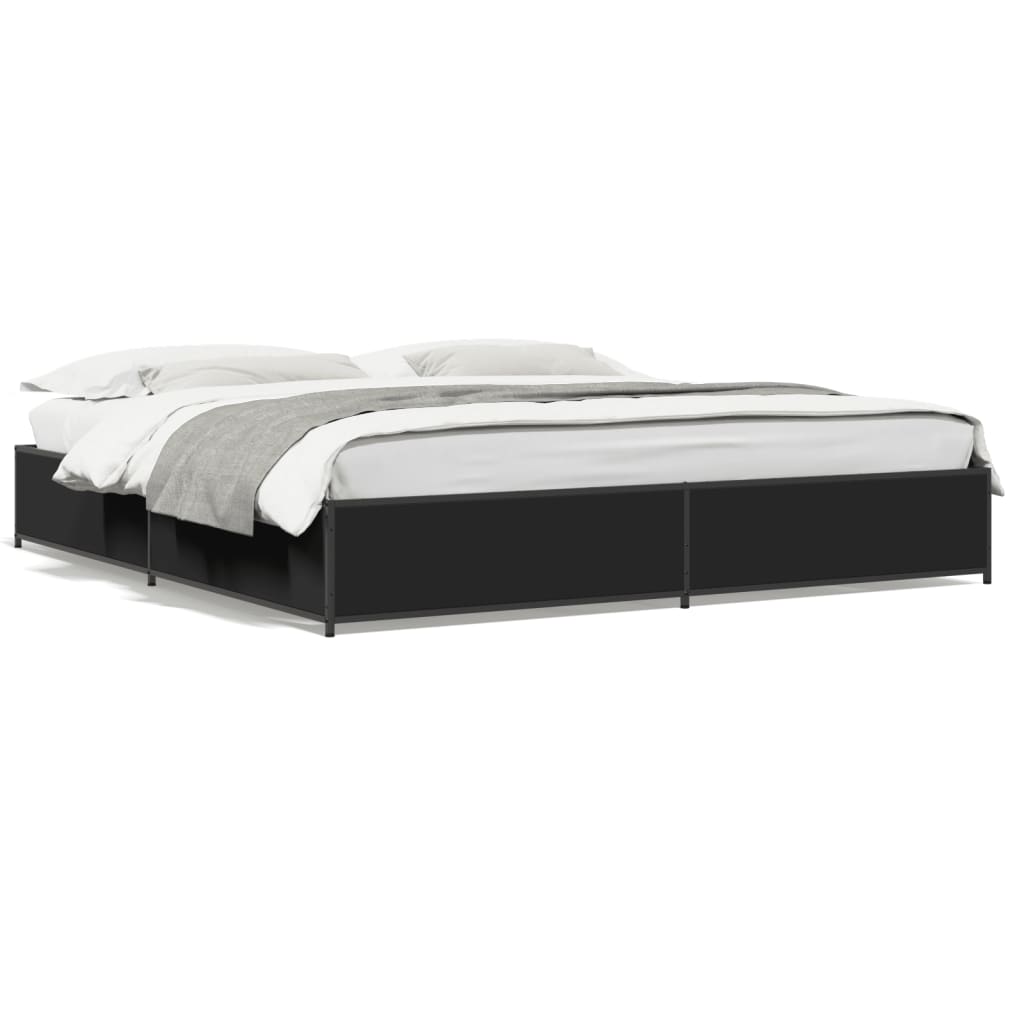 Cadre de lit sans matelas noir 160x200 cm - XIOS