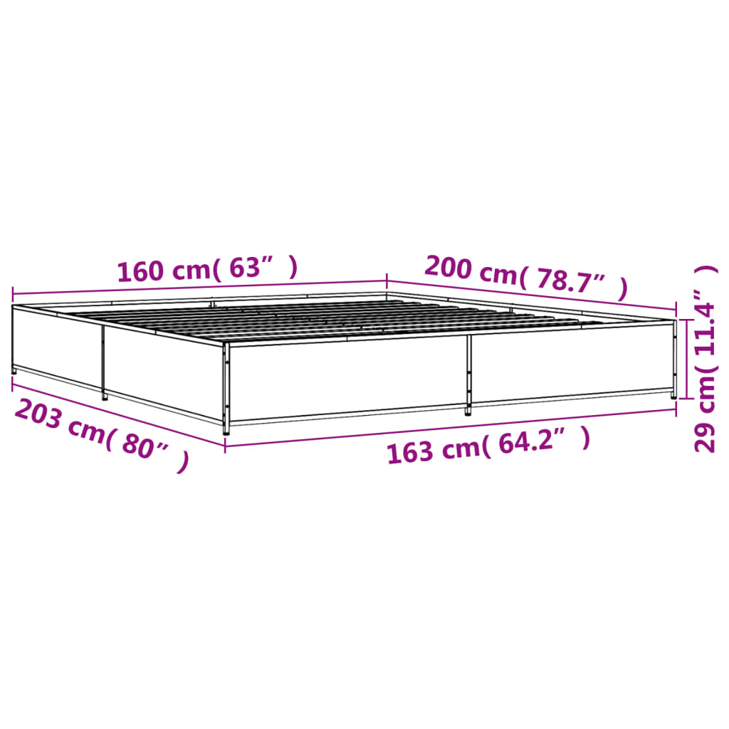 Cadre de lit sans matelas noir 160x200 cm - XIOS