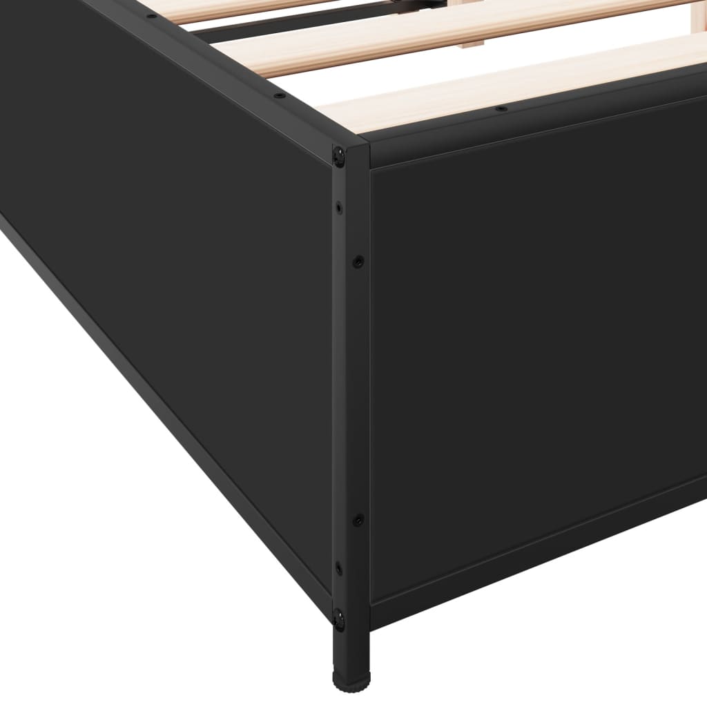 Cadre de lit sans matelas noir 150x200 cm - XIOS