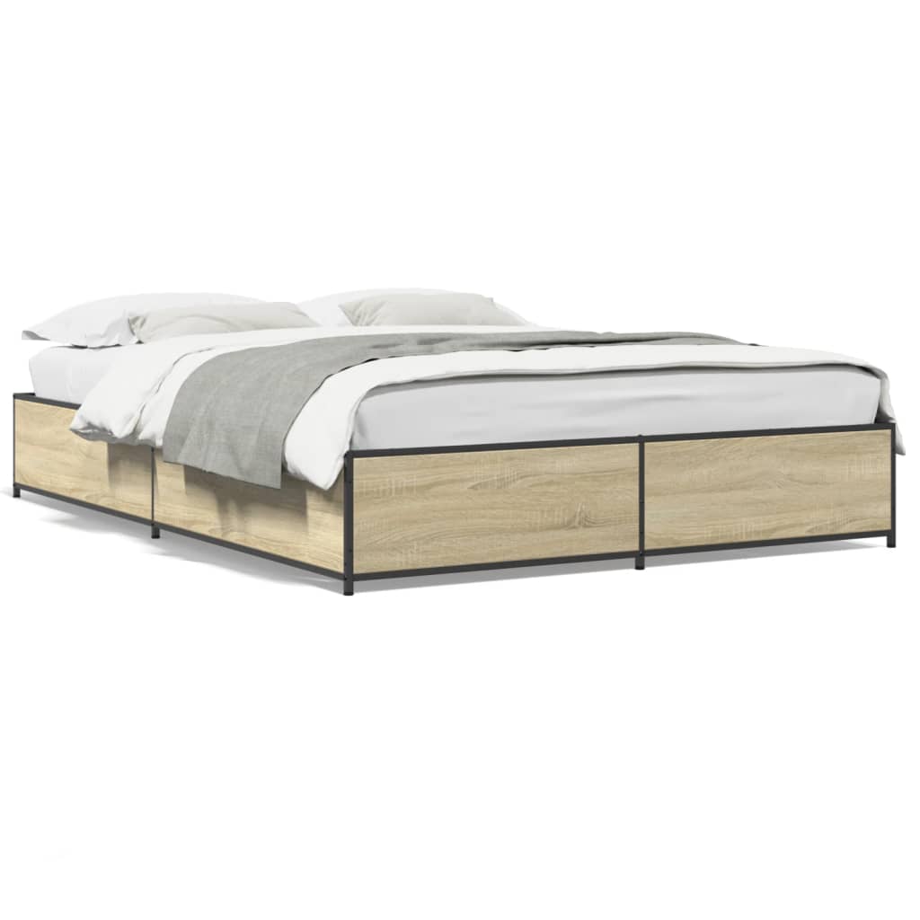 Cadre de lit sans matelas chêne sonoma 150x200 cm - XIOS