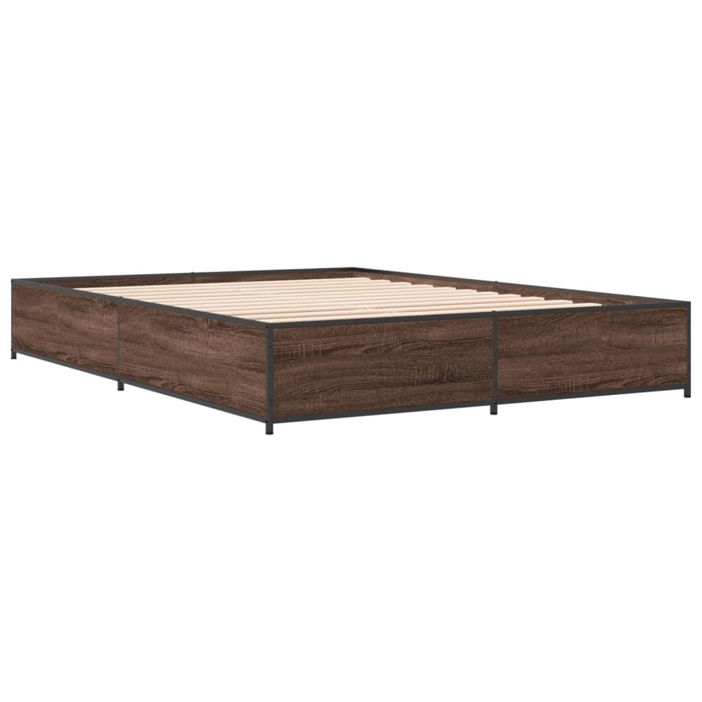 Cadre de lit sans matelas chêne marron 140x200 cm - XIOS