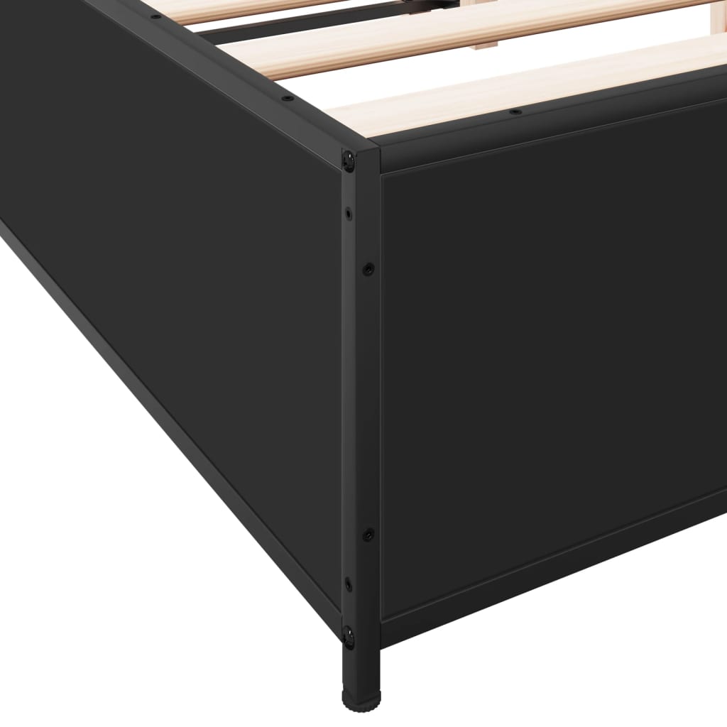 Cadre de lit sans matelas noir 140x190 cm - XIOS