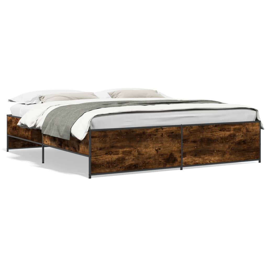 Cadre de lit sans matelas chêne fumé 200x200 cm - XIOS
