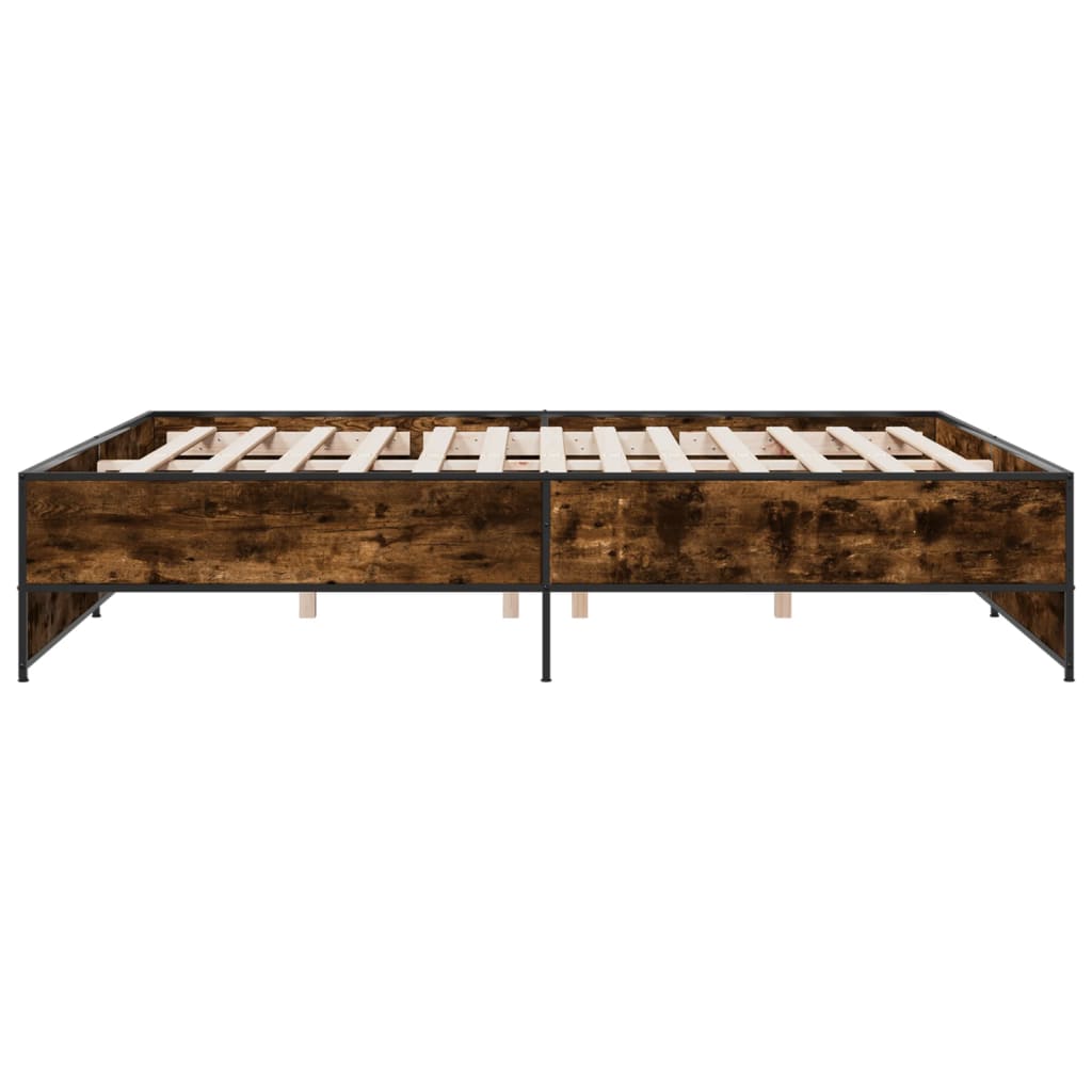 Cadre de lit sans matelas chêne fumé 200x200 cm - XIOS