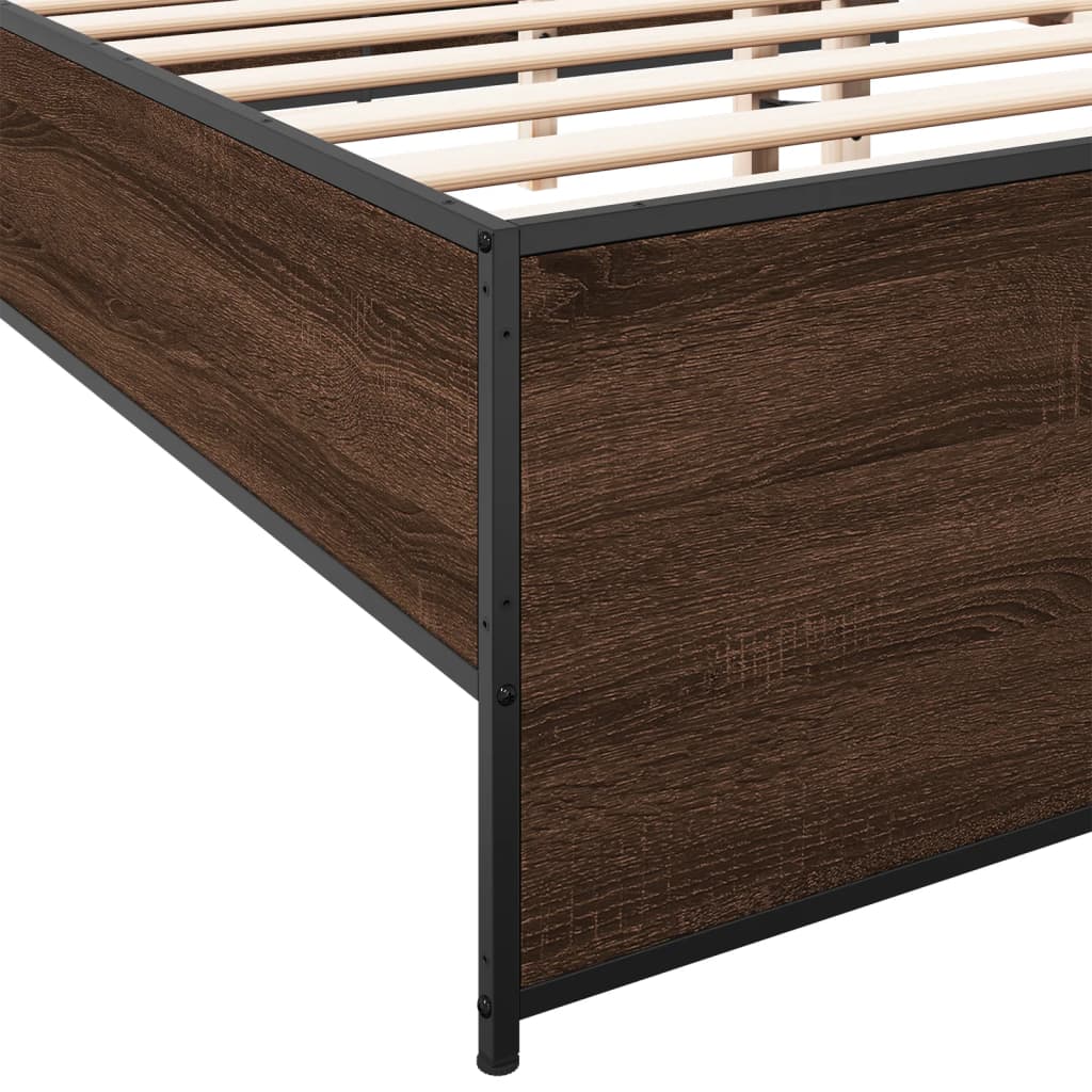 Cadre de lit sans matelas chêne marron 200x200 cm - XIOS