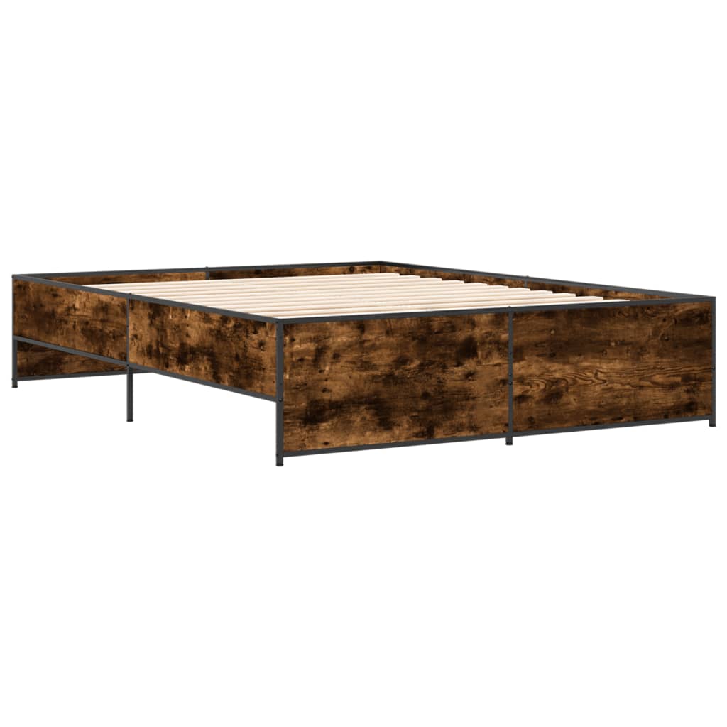 Cadre de lit sans matelas chêne fumé 160x200 cm - XIOS