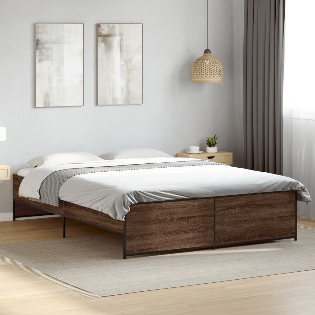 Cadre de lit sans matelas chêne marron 160x200 cm - XIOS
