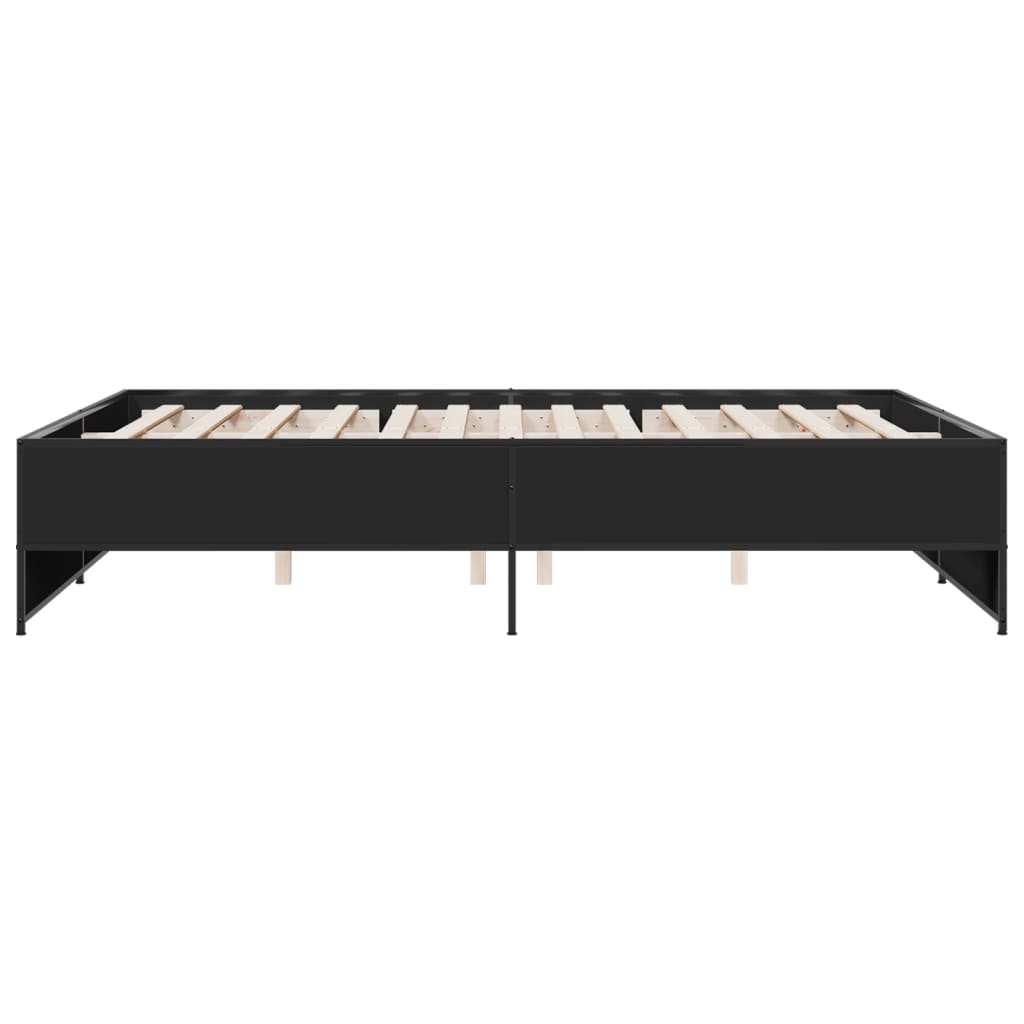 Cadre de lit sans matelas noir 150x200 cm - XIOS