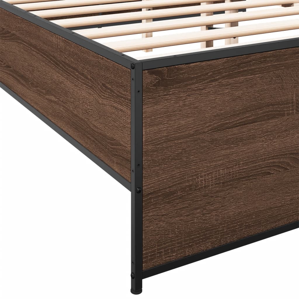 Cadre de lit sans matelas chêne marron 150x200 cm - XIOS
