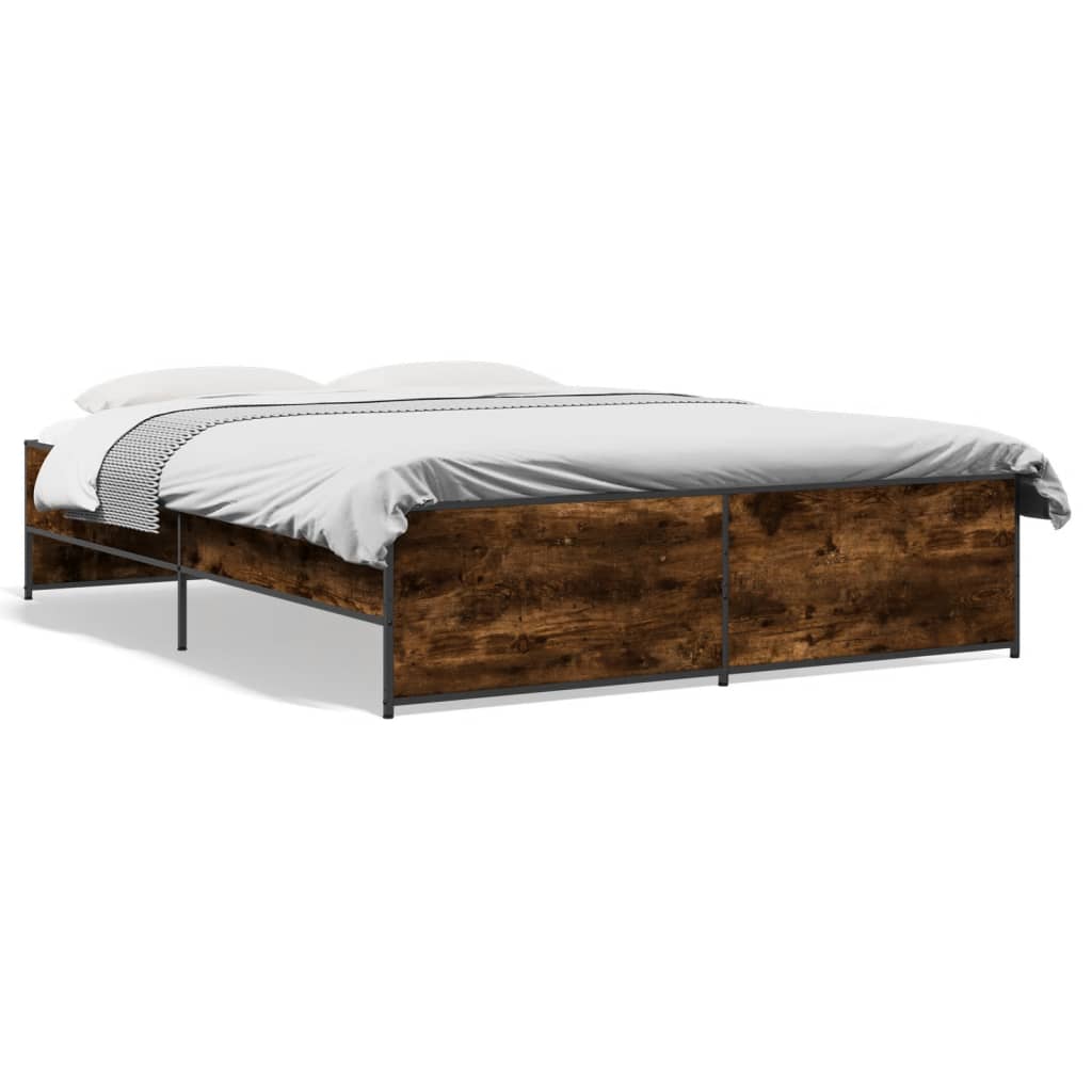 Cadre de lit sans matelas chêne fumé 140x200 cm - XIOS