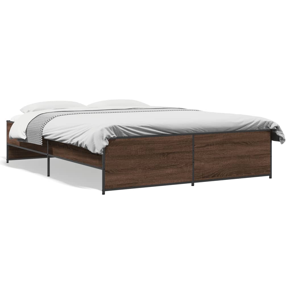 Cadre de lit sans matelas chêne marron 140x200 cm - XIOS