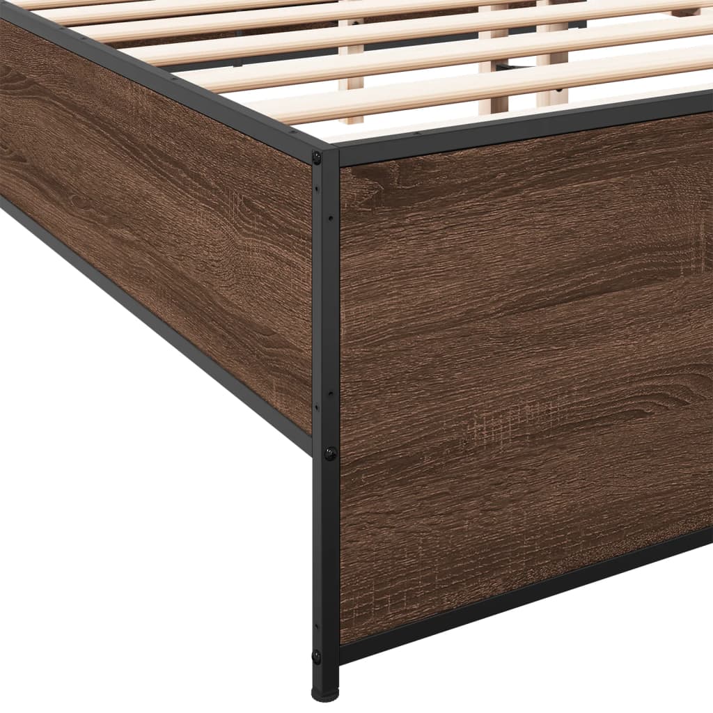 Cadre de lit sans matelas chêne marron 140x200 cm - XIOS