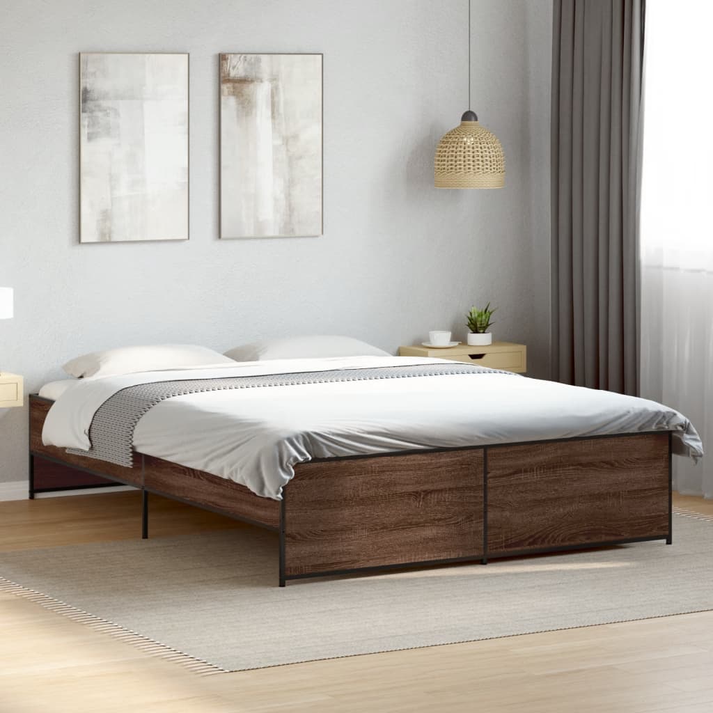 Cadre de lit sans matelas chêne marron 140x200 cm - XIOS