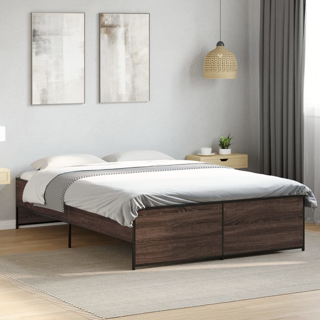 Cadre de lit sans matelas chêne marron 120x200 cm - XIOS