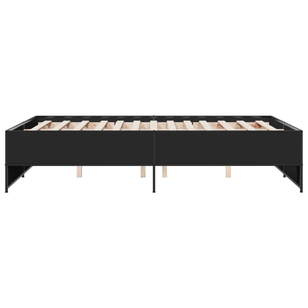 Cadre de lit sans matelas noir 140x190 cm - XIOS