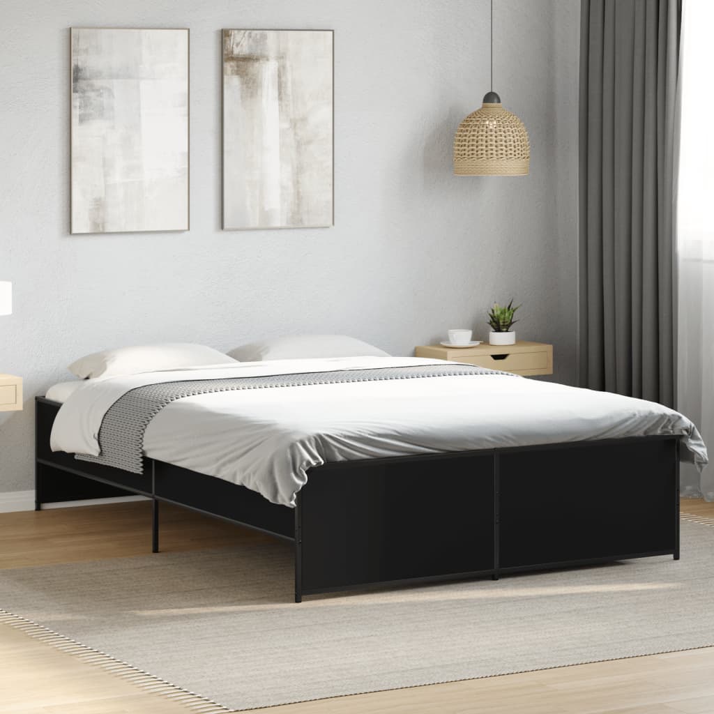 Cadre de lit sans matelas noir 140x190 cm - XIOS