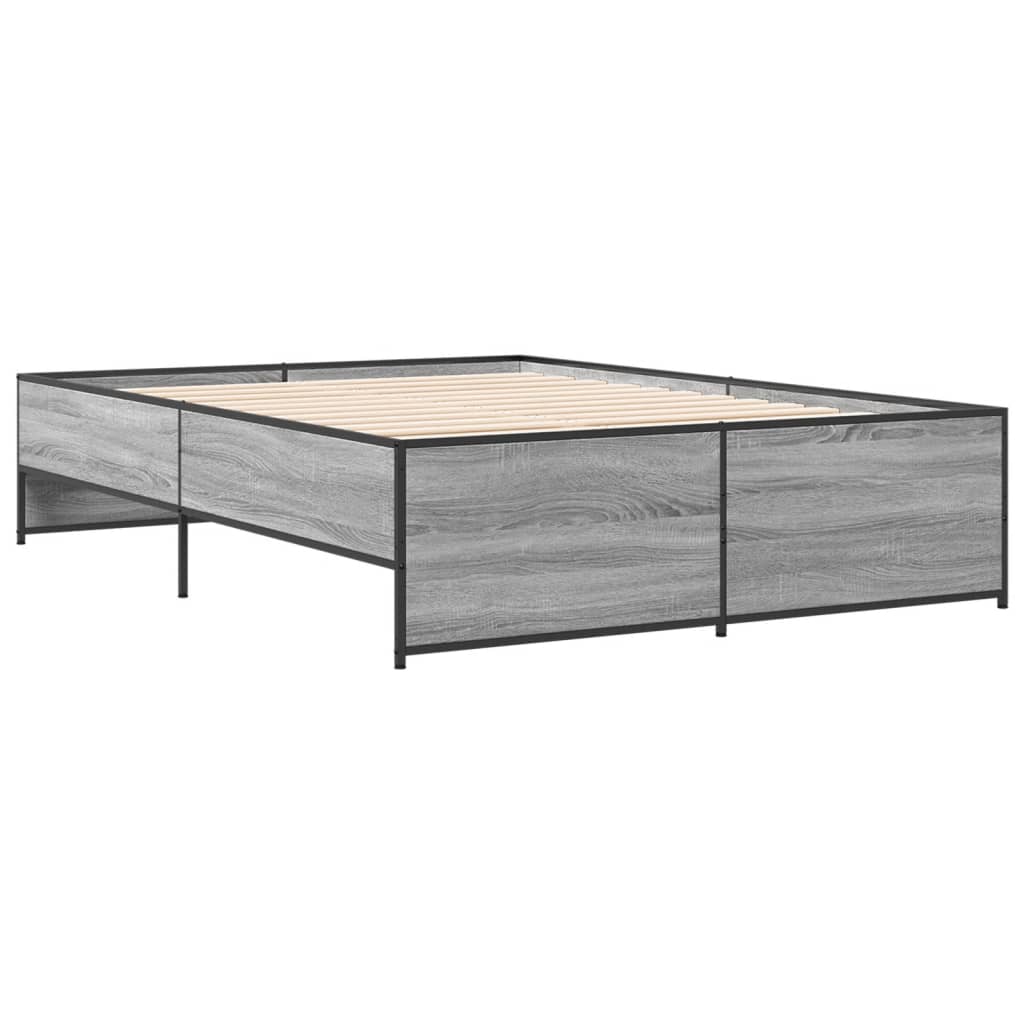 Cadre de lit sans matelas sonoma gris 140x190 cm - XIOS
