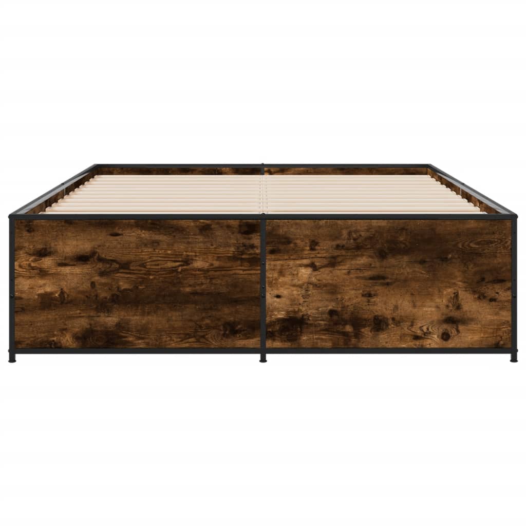 Cadre de lit sans matelas chêne fumé 135x190 cm - XIOS