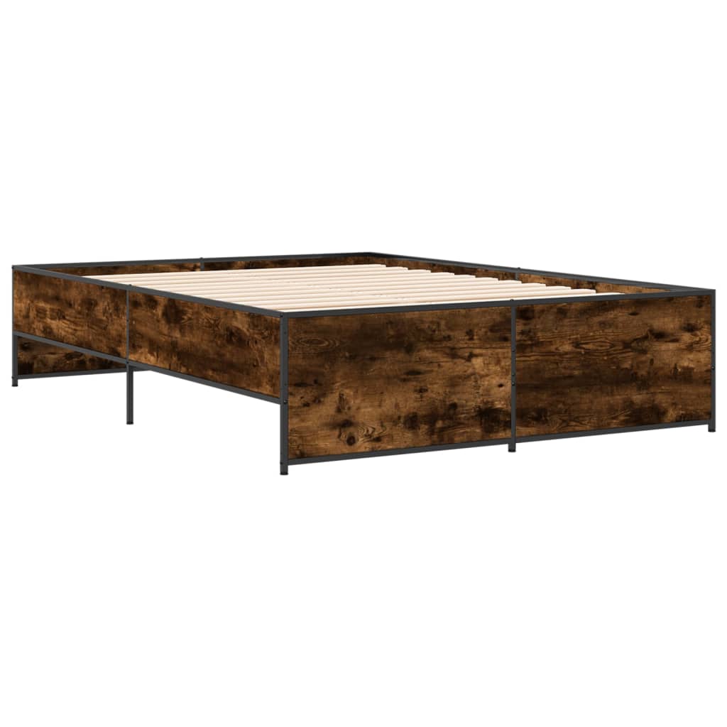 Cadre de lit sans matelas chêne fumé 135x190 cm - XIOS