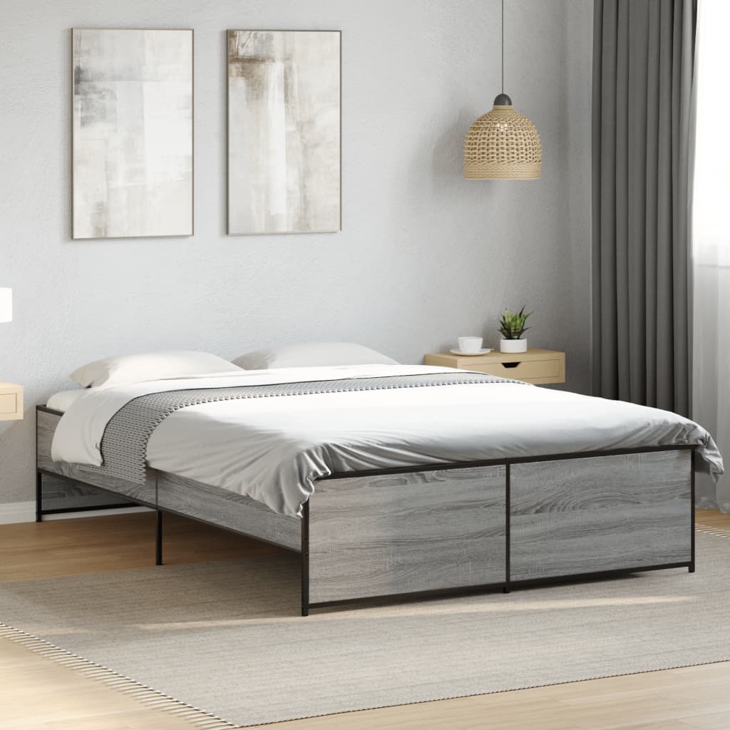 Cadre de lit sans matelas sonoma gris 135x190 cm - XIOS