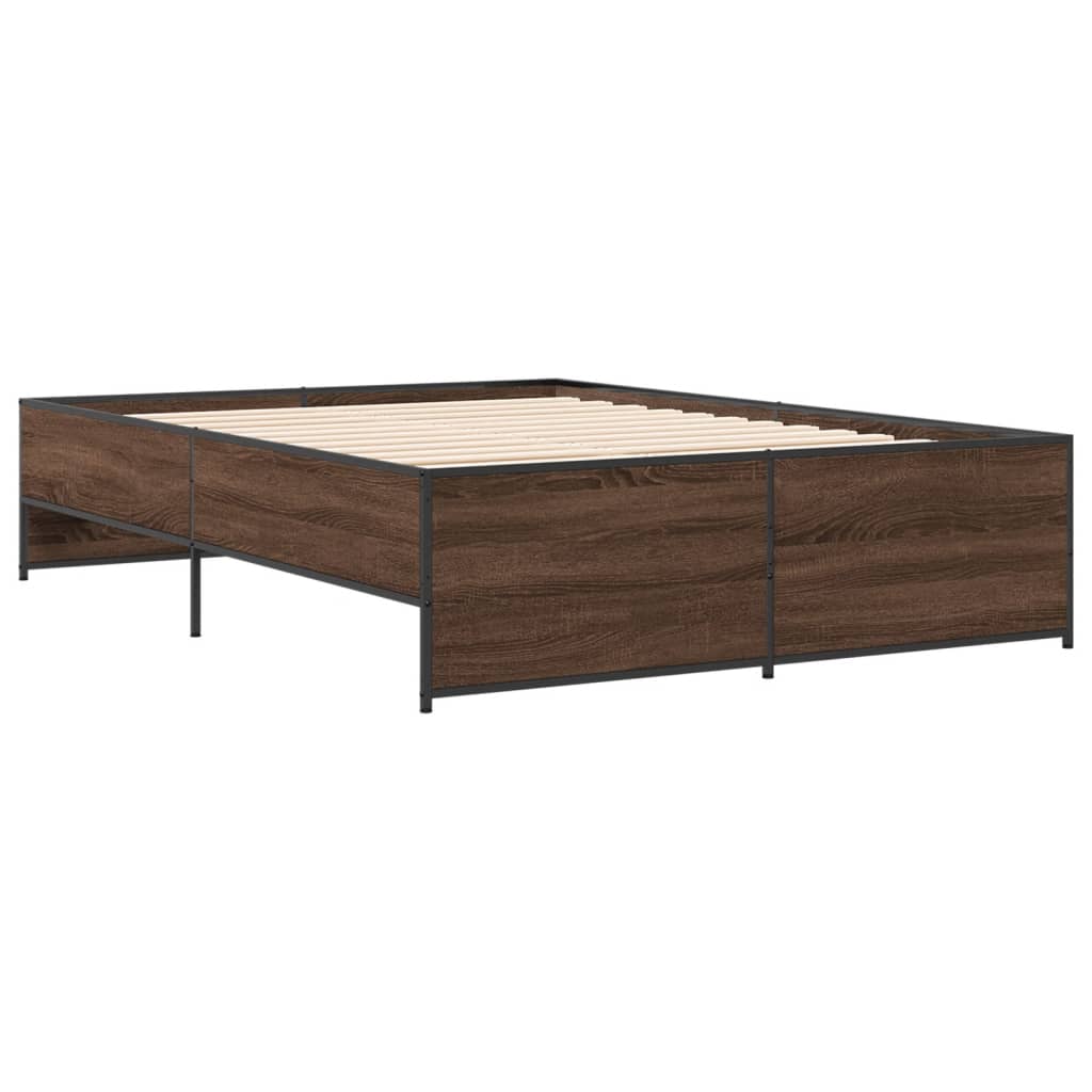 Cadre de lit sans matelas chêne marron 135x190 cm - XIOS