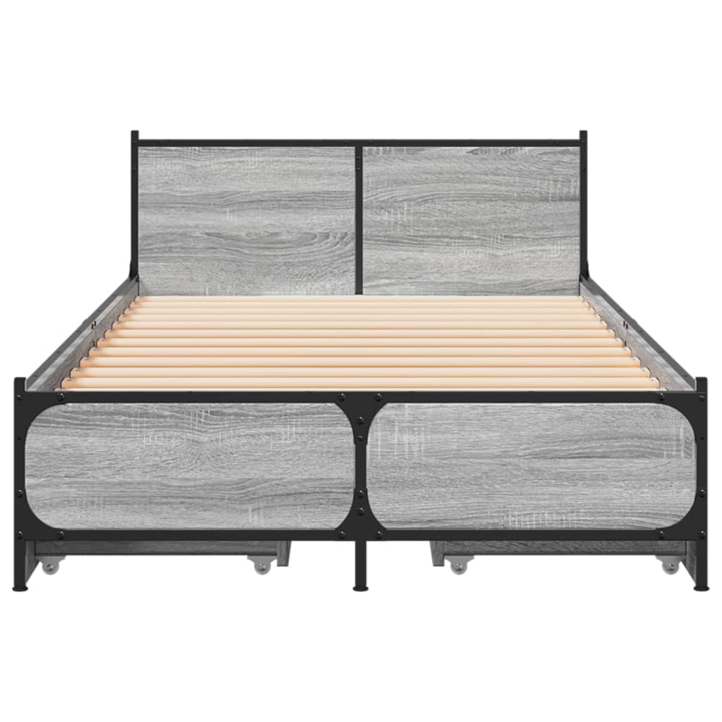 Cadre de lit avec tiroirs sans matelas sonoma gris 100x200 cm - XIOS