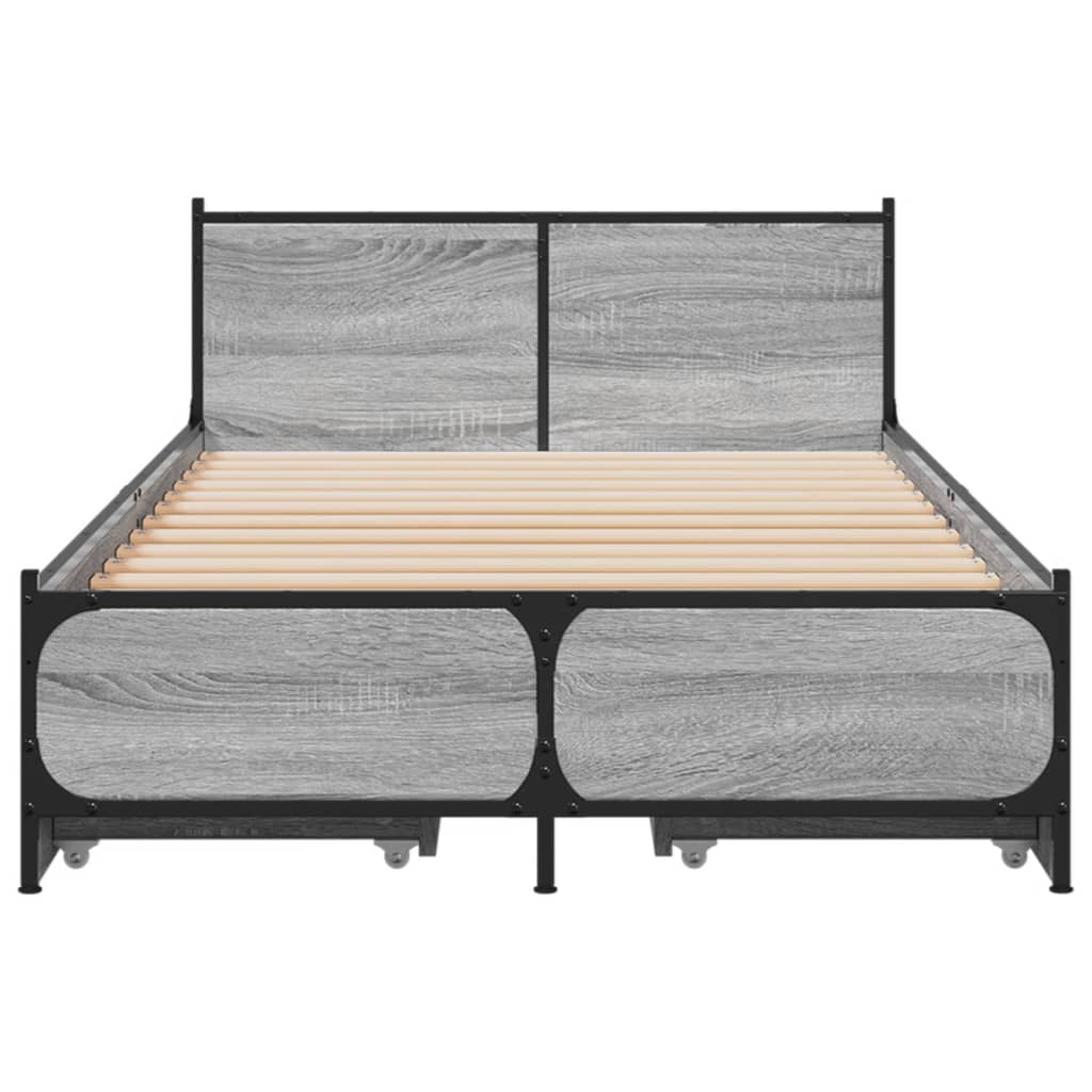 Cadre de lit avec tiroirs sans matelas sonoma gris 75x190 cm - XIOS