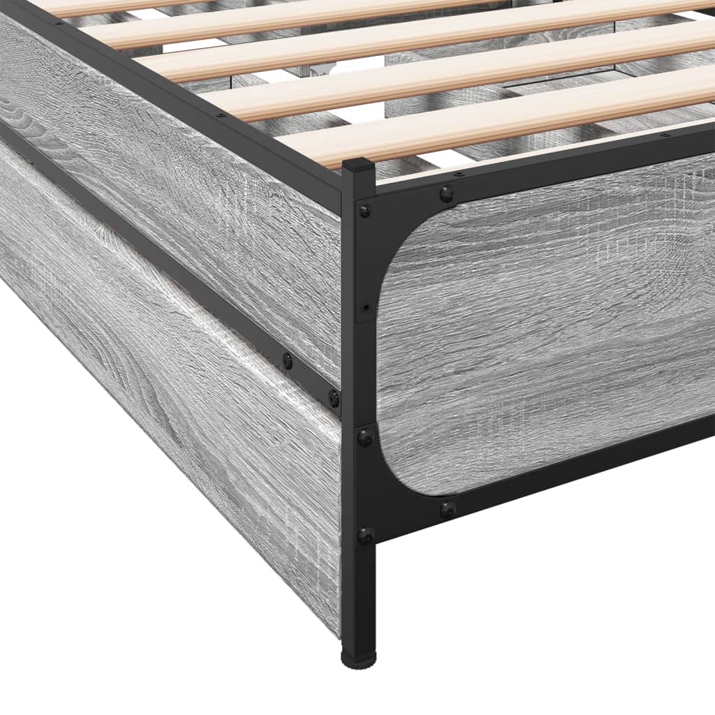 Cadre de lit avec tiroirs sans matelas sonoma gris 75x190 cm - XIOS