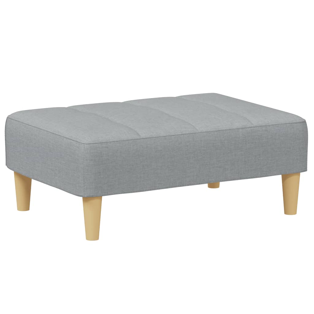 Repose-pied gris clair 77x55x31 cm tissu