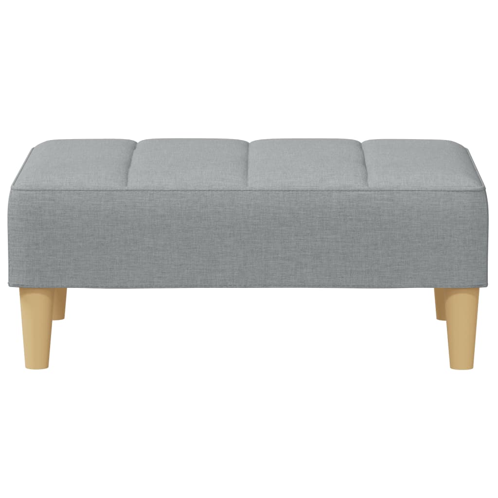 Repose-pied gris clair 77x55x31 cm tissu