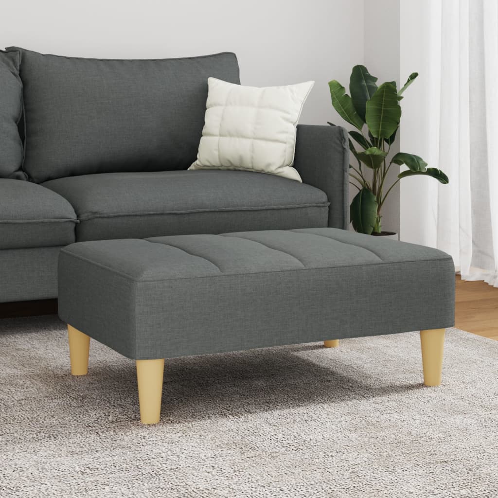 Repose-pied gris foncé 77x55x31 cm tissu - XIOS