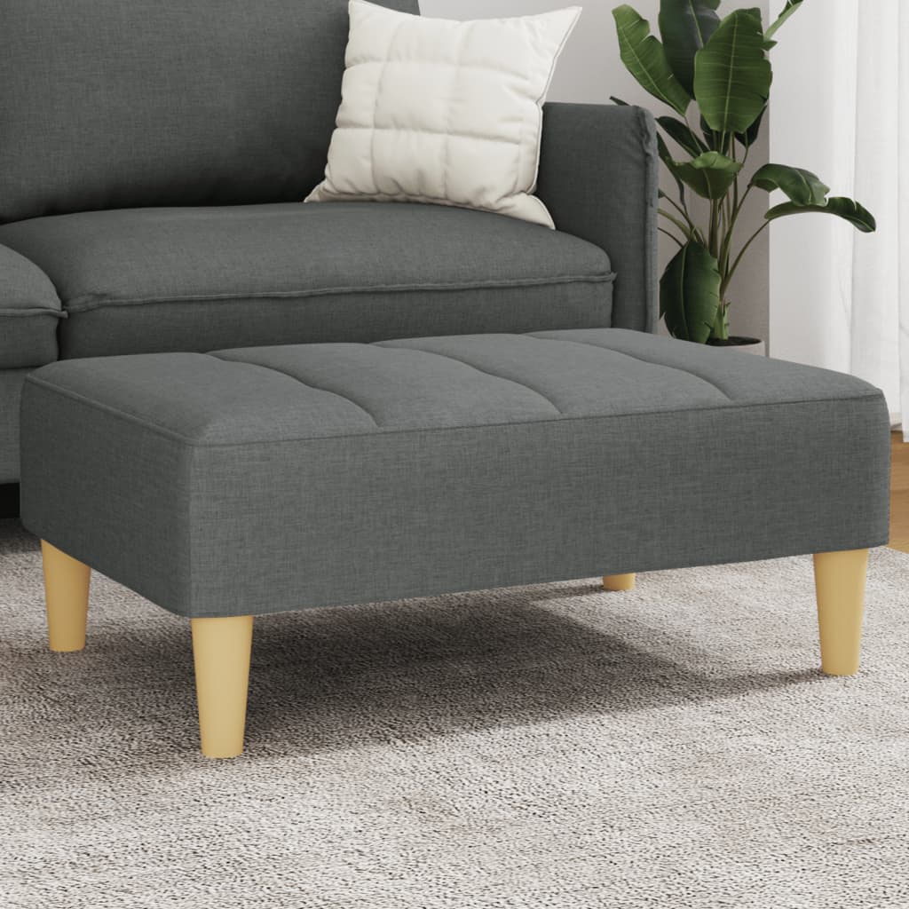 Repose-pied gris foncé 77x55x31 cm tissu - XIOS