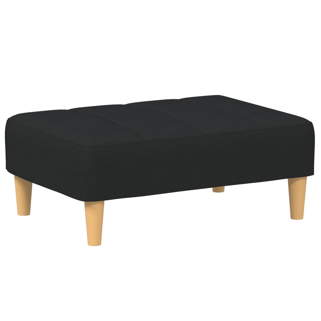 Repose-pied noir 77x55x31 cm tissu - XIOS