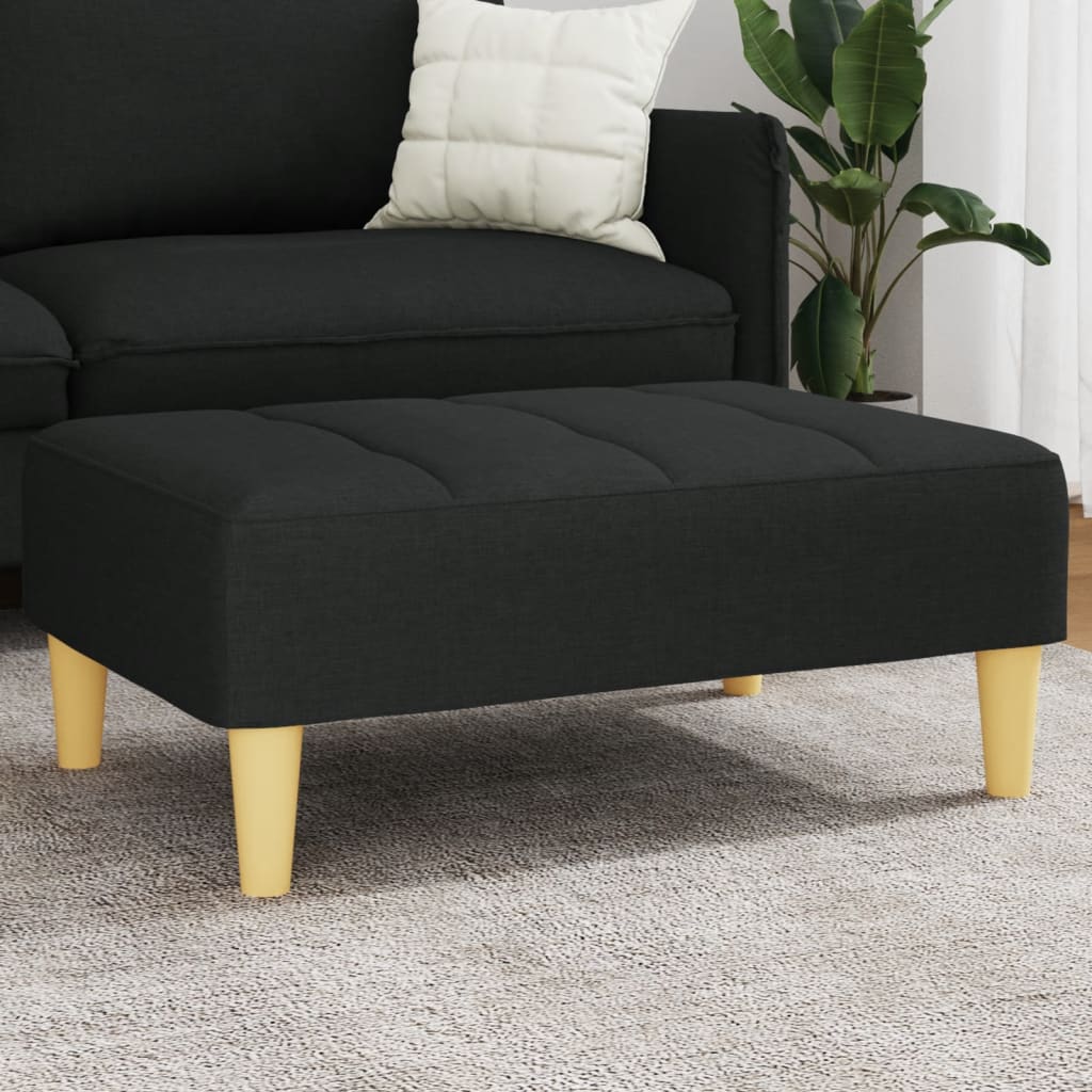 Repose-pied noir 77x55x31 cm tissu - XIOS