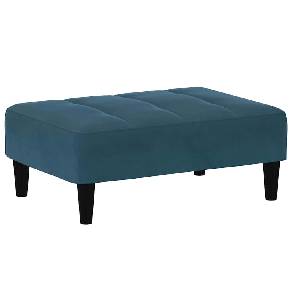 Repose-pied bleu 77x55x31 cm velours - XIOS