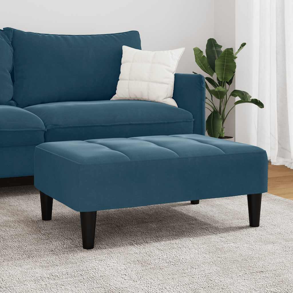 Repose-pied bleu 77x55x31 cm velours - XIOS