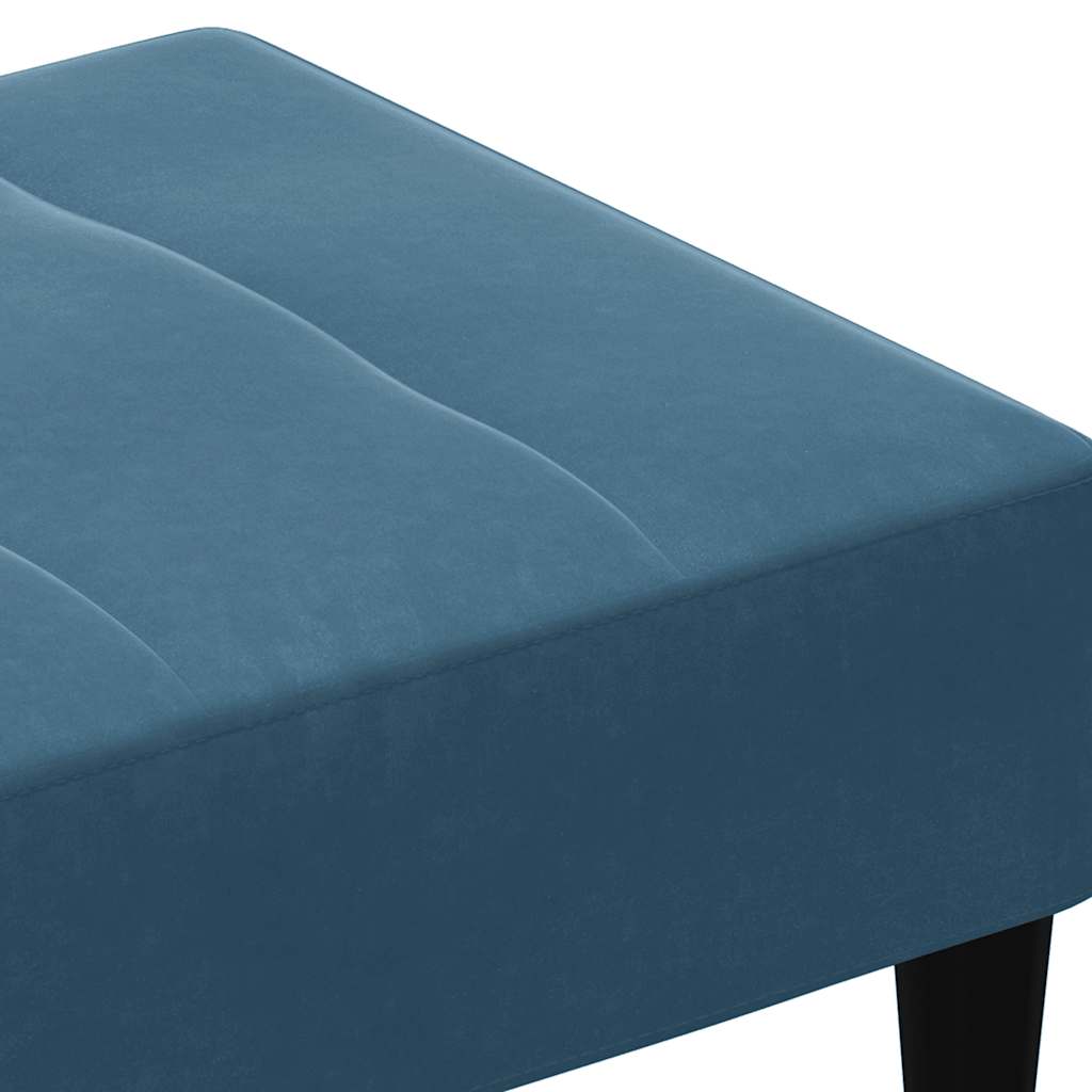 Repose-pied bleu 77x55x31 cm velours - XIOS