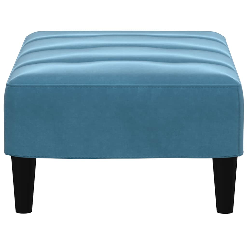 Repose-pied bleu 77x55x31 cm velours - XIOS