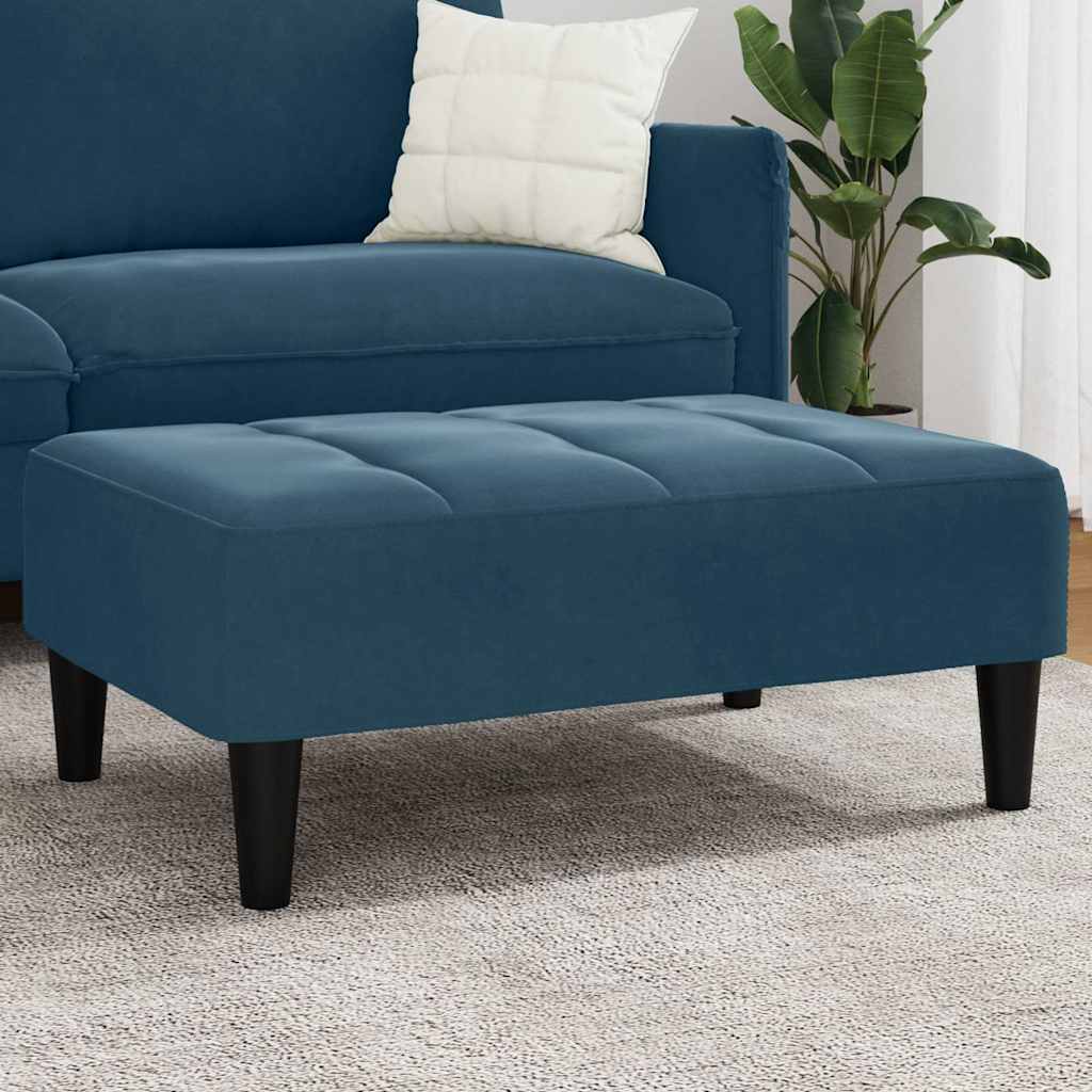 Repose-pied bleu 77x55x31 cm velours - XIOS