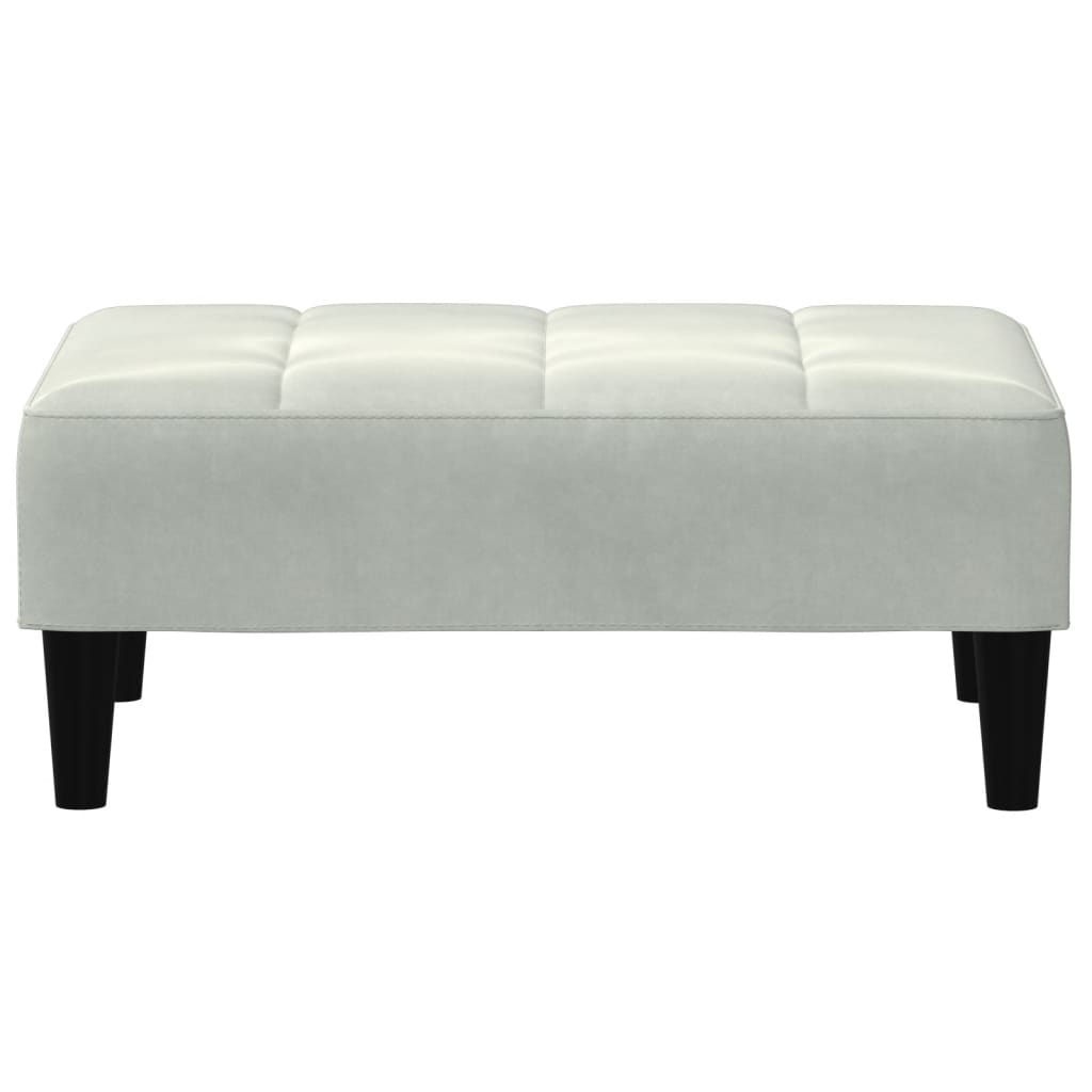 Repose-pied gris clair 77x55x31 cm velours - XIOS