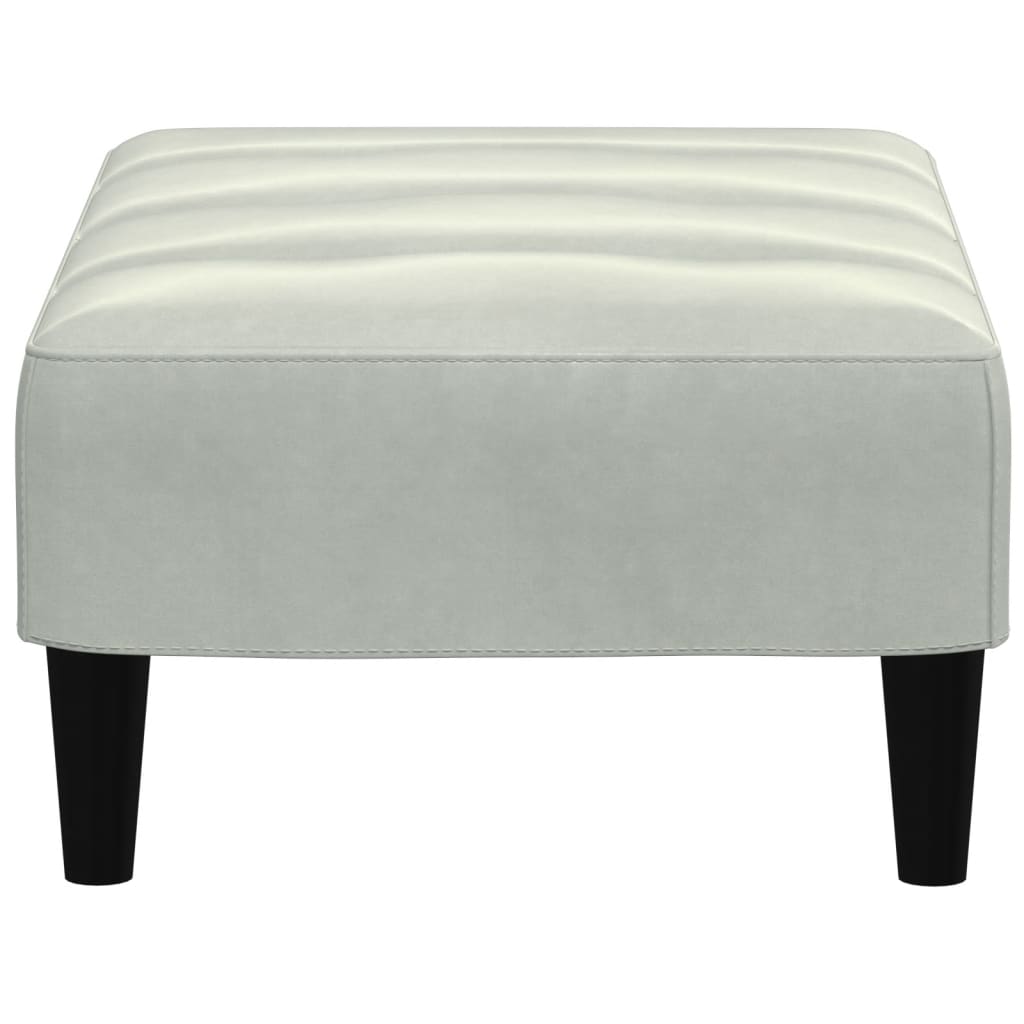 Repose-pied gris clair 77x55x31 cm velours - XIOS
