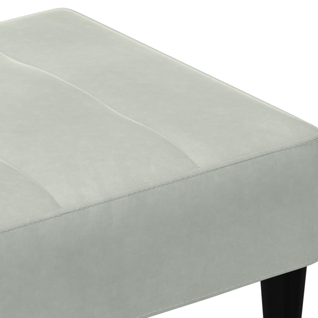 Repose-pied gris clair 77x55x31 cm velours - XIOS