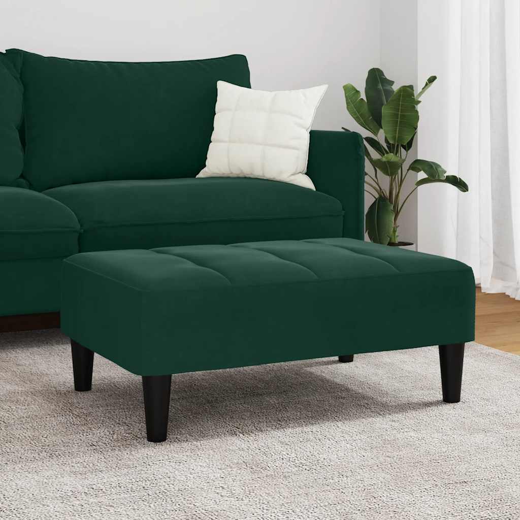 Repose-pied vert foncé 77x55x31 cm velours - XIOS