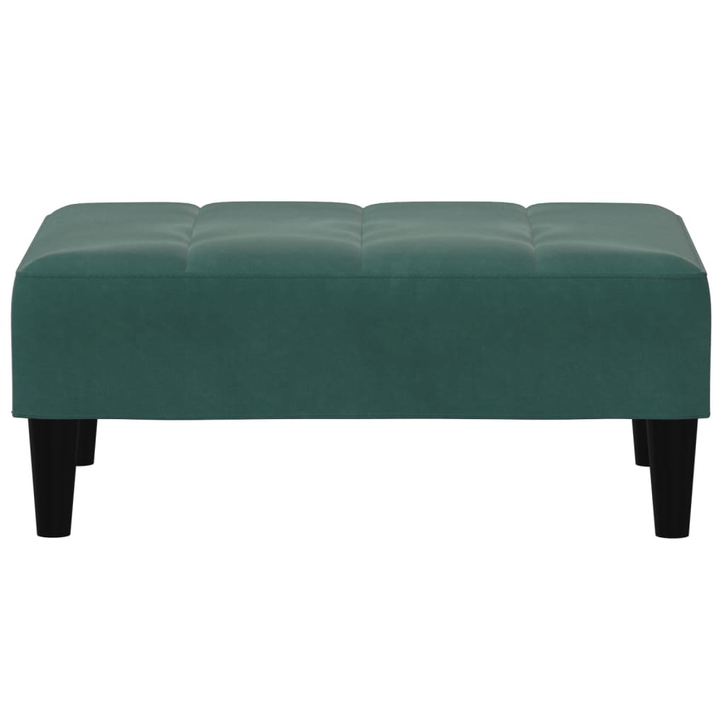 Repose-pied vert foncé 77x55x31 cm velours - XIOS