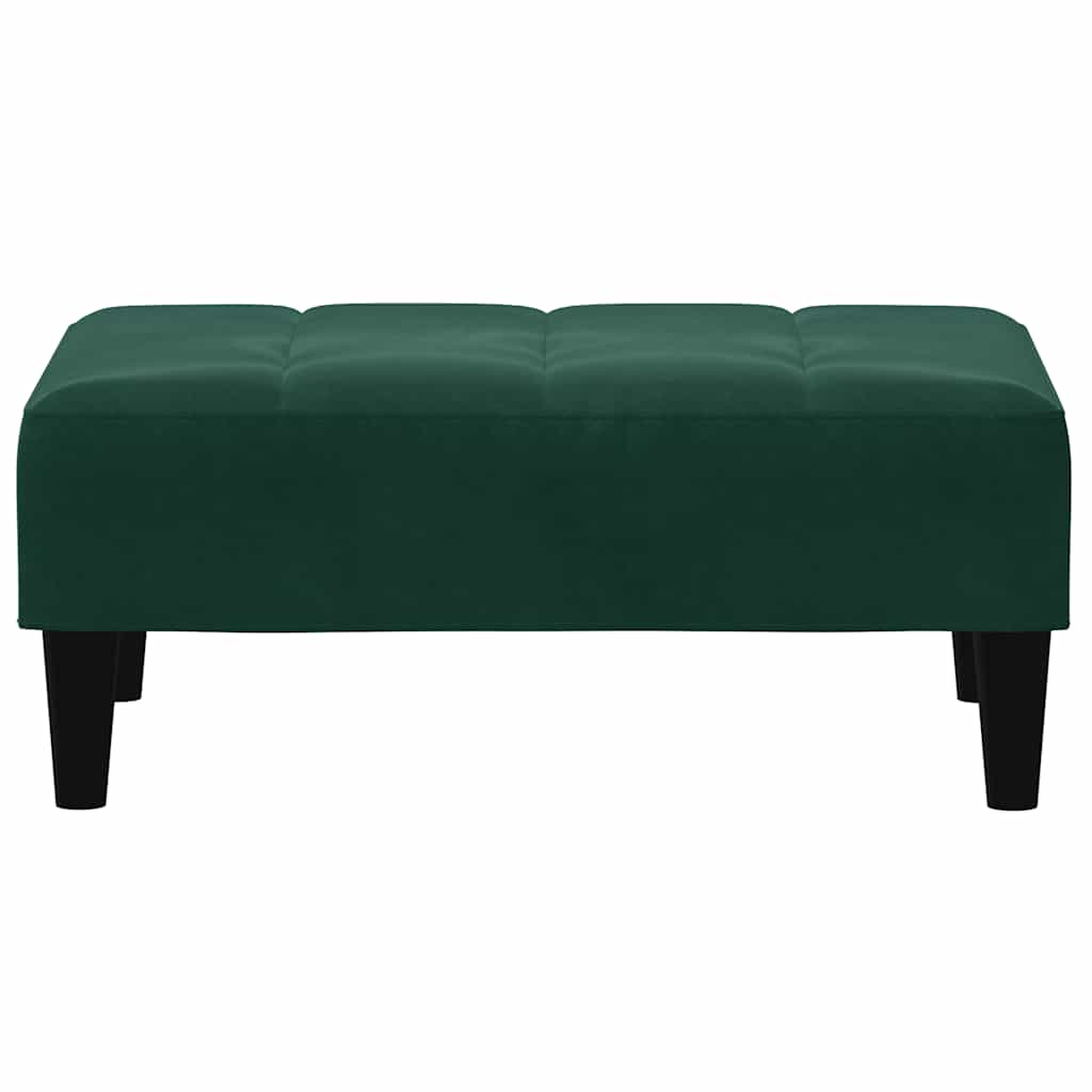 Repose-pied vert foncé 77x55x31 cm velours - XIOS