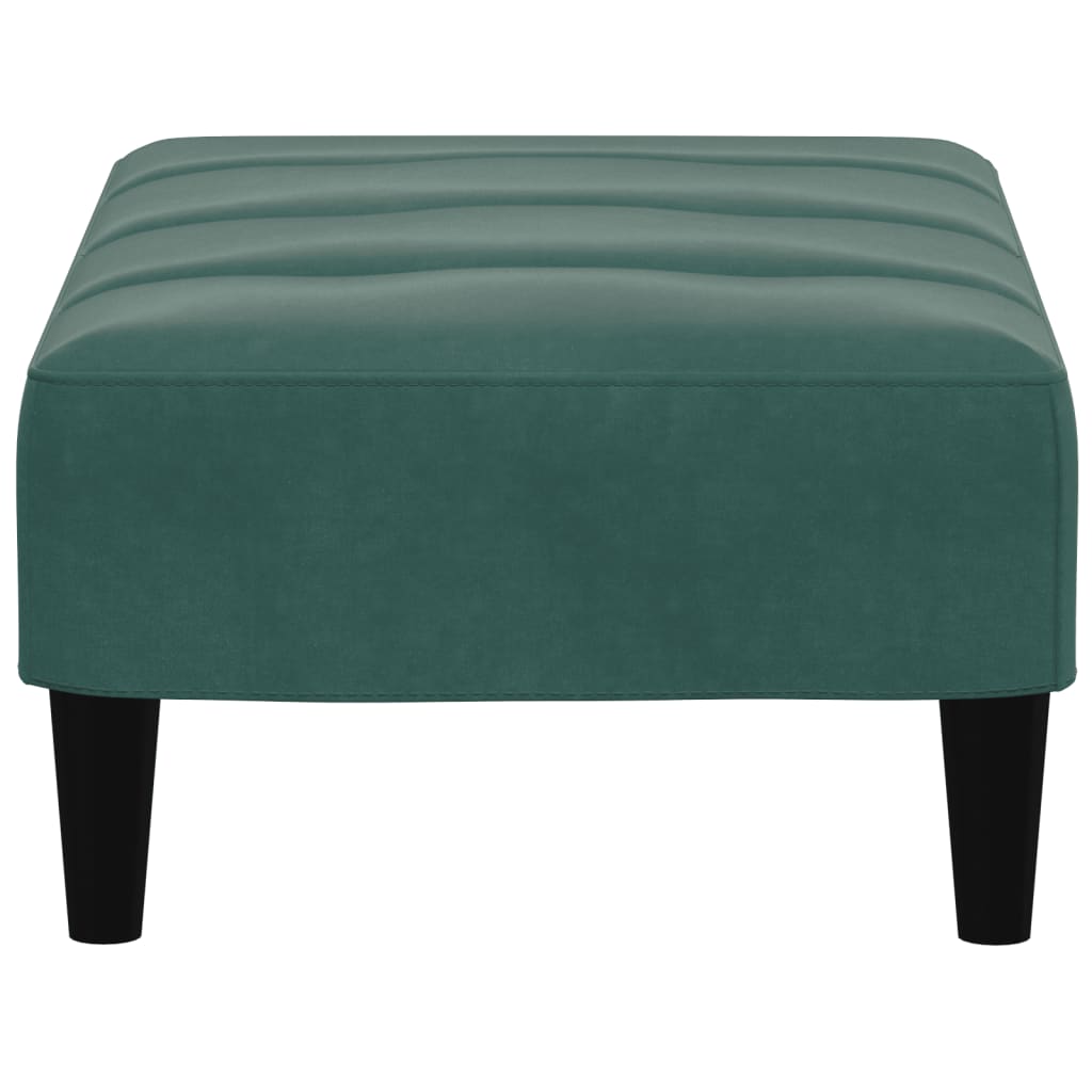 Repose-pied vert foncé 77x55x31 cm velours - XIOS