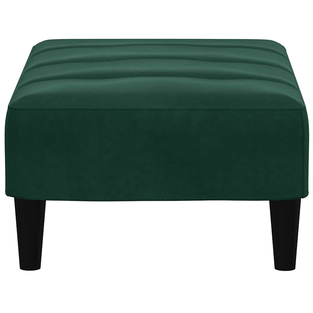 Repose-pied vert foncé 77x55x31 cm velours - XIOS
