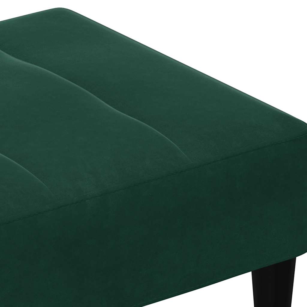 Repose-pied vert foncé 77x55x31 cm velours - XIOS
