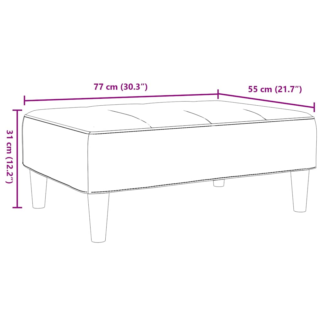 Repose-pied vert foncé 77x55x31 cm velours - XIOS