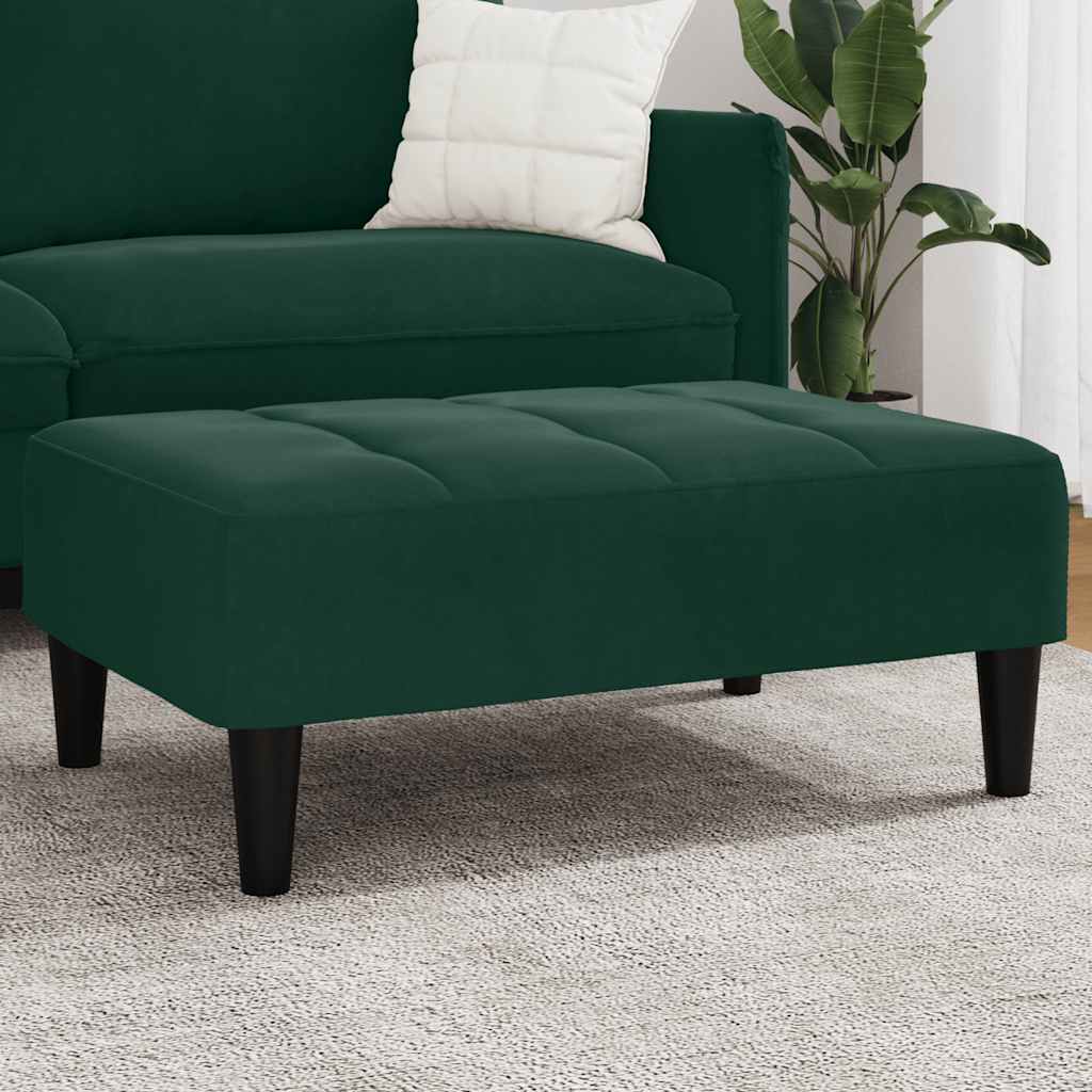 Repose-pied vert foncé 77x55x31 cm velours - XIOS